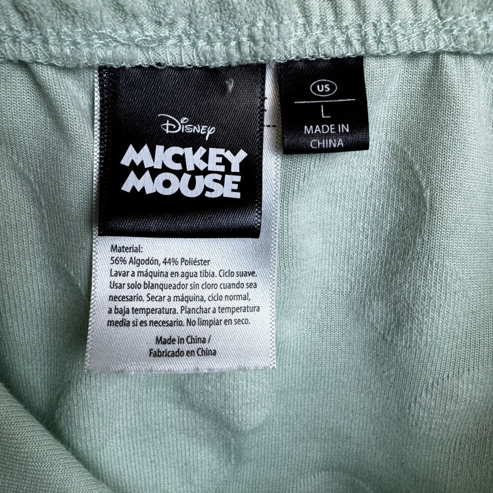 Disney Mickey Mouse Mint Green Embossed Terry Cloth Lounge Skirt Elastic Waist L - Picture 5 of 6